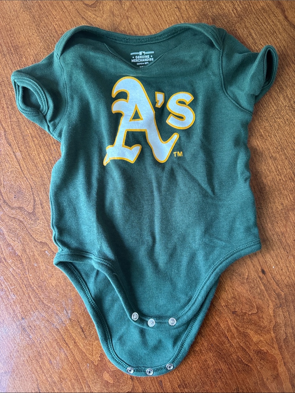 Green Oakland A's Baby One-Piece Bodysuit